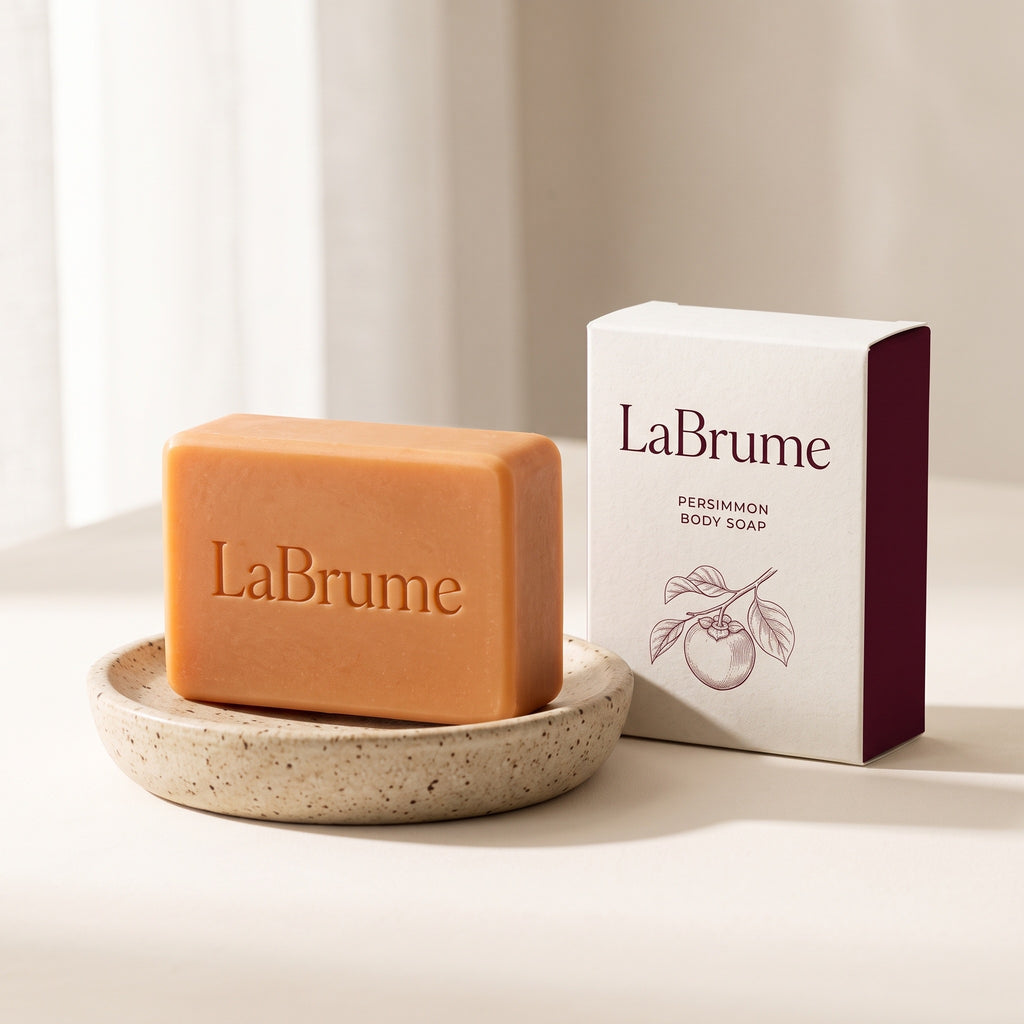 LaBrume Persimmon Body Soap bar and box